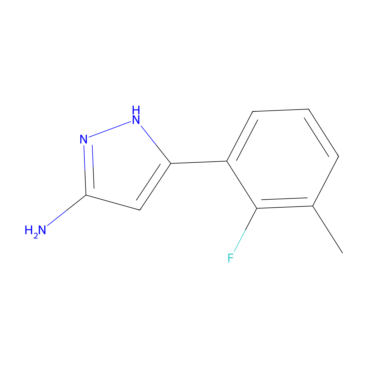 5-(2-fluoro-3-methylphenyl)-1H-pyrazol-3-amine molecular structure, CAS 2230798-79-3