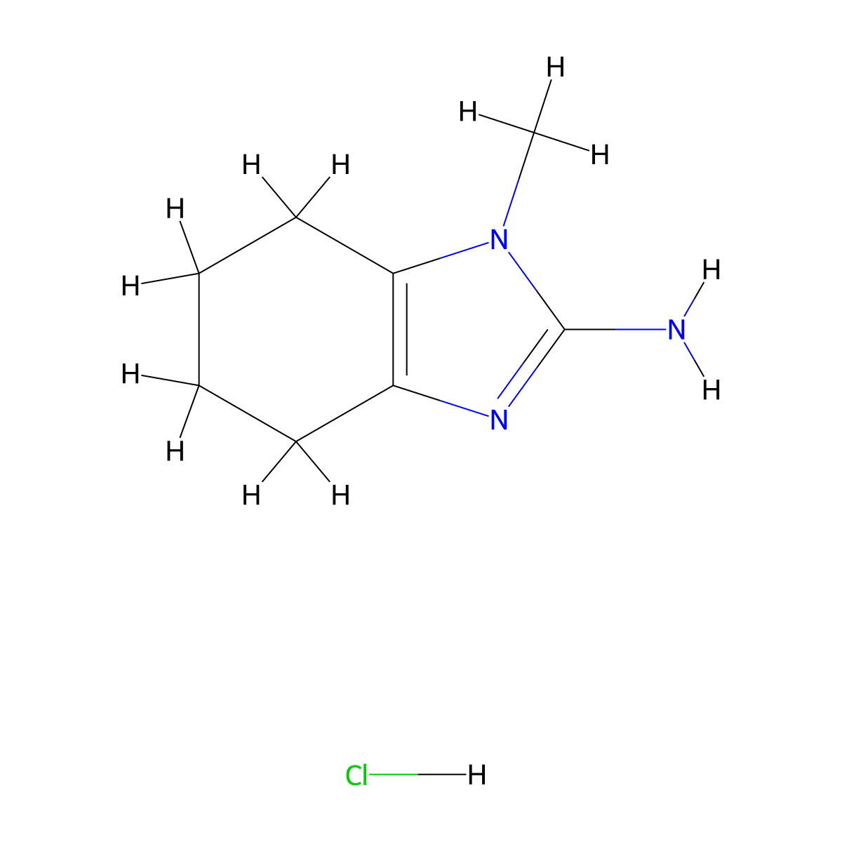1-methyl-4,5,6,7-tetrahydro-1H-1,3-benzodiazol-2-amine hydrochloride molecular structure, CAS 2230798-85-1