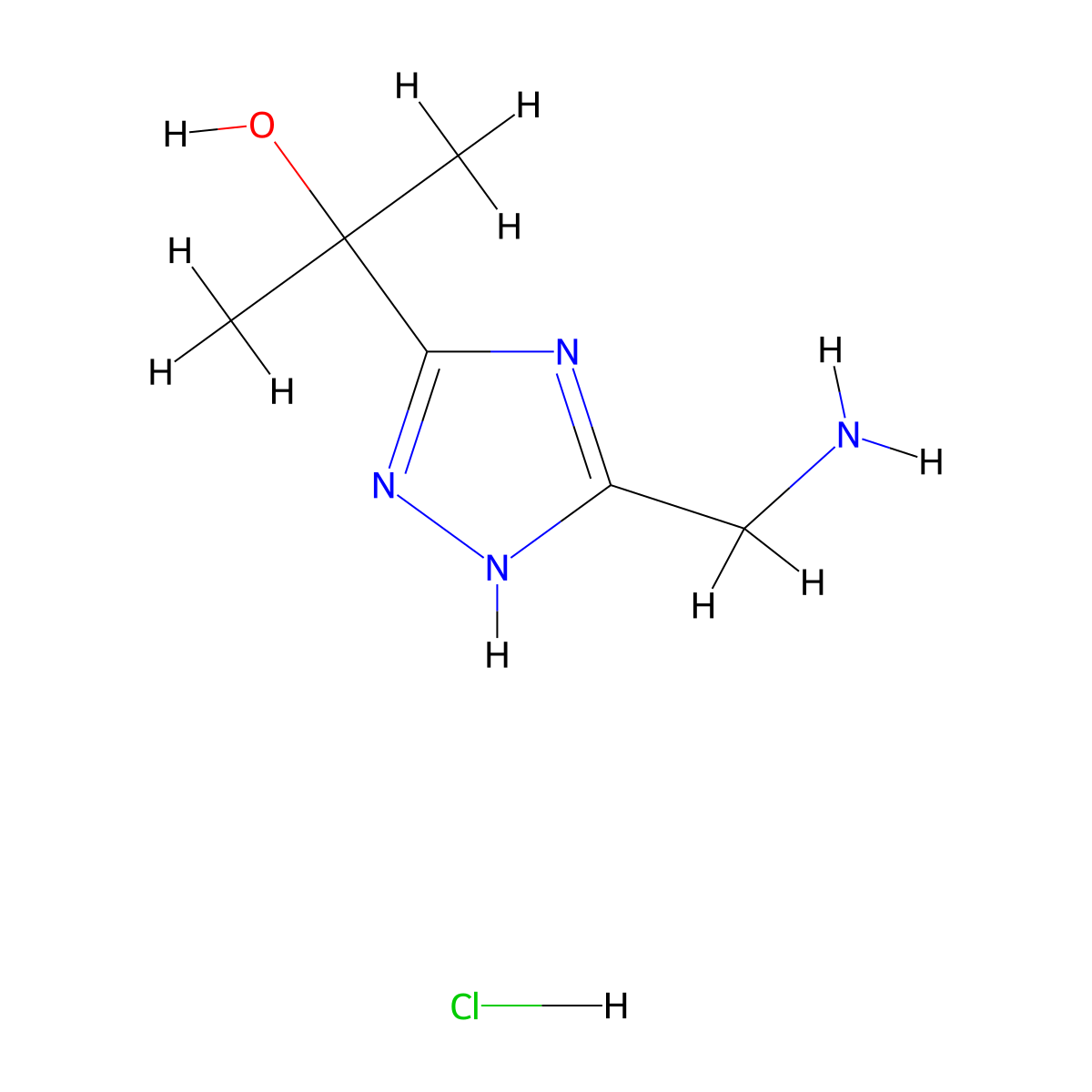 2-[5-(Aminomethyl)-1h-1,2,4-triazol-3-yl]propan-2-ol hydrochloride molecular structure, CAS 2230798-90-8