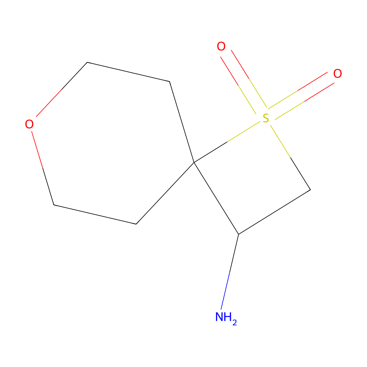 3-Amino-7-oxa-1lambda6-thiaspiro[3.5]nonane-1,1-dione molecular structure, CAS 2230798-91-9