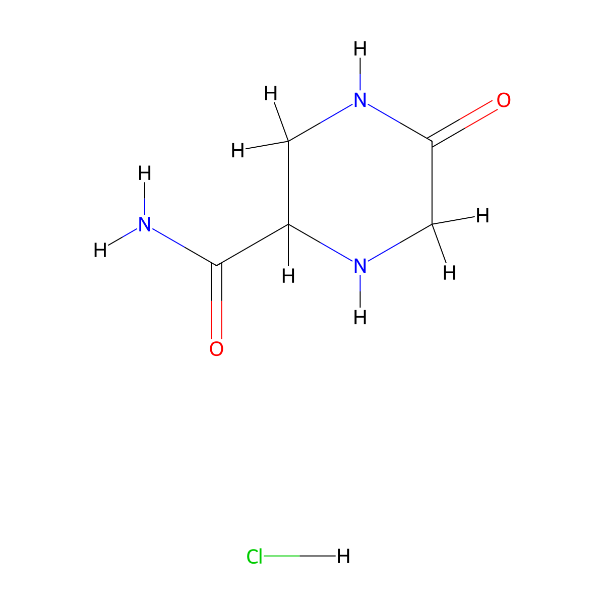 5-Oxopiperazine-2-carboxamide hydrochloride molecular structure, CAS 2230798-94-2