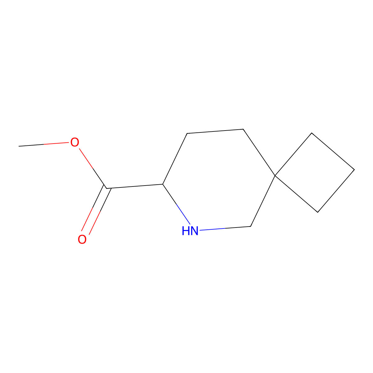 Methyl 6-azaspiro[3.5]nonane-7-carboxylate molecular structure, CAS 2230798-98-6