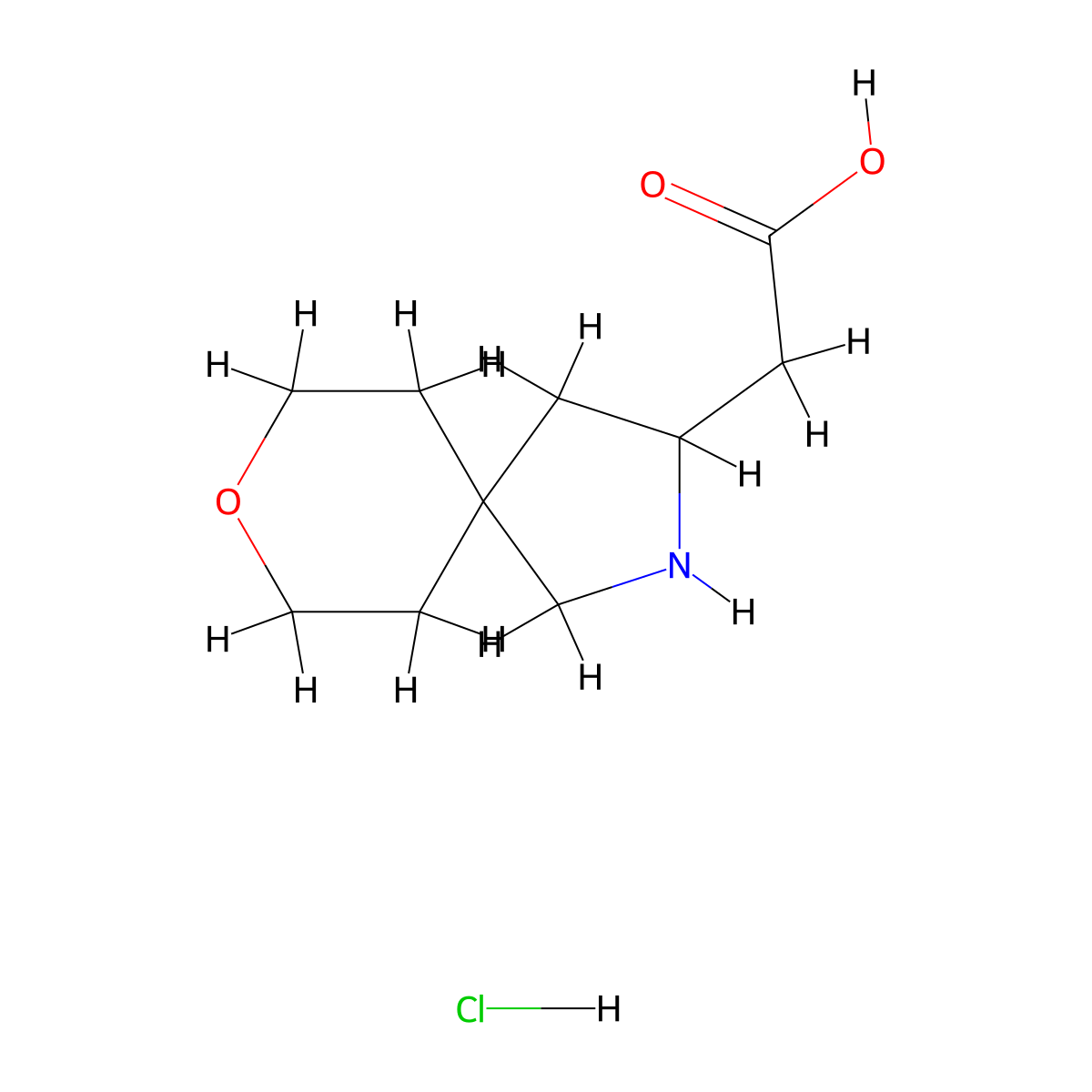 2-{8-Oxa-2-azaspiro[4.5]decan-3-yl}acetic acid hydrochloride molecular structure, CAS 2230799-03-6