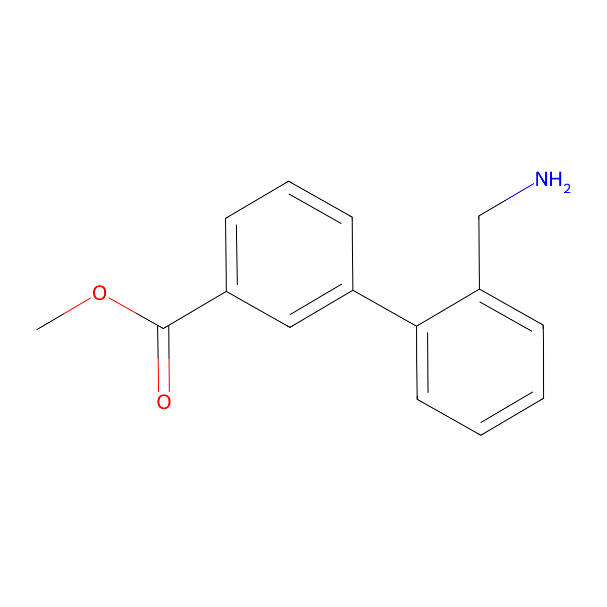 Methyl 3-[2-(aminomethyl)phenyl]benzoate molecular structure, CAS 2230799-34-3
