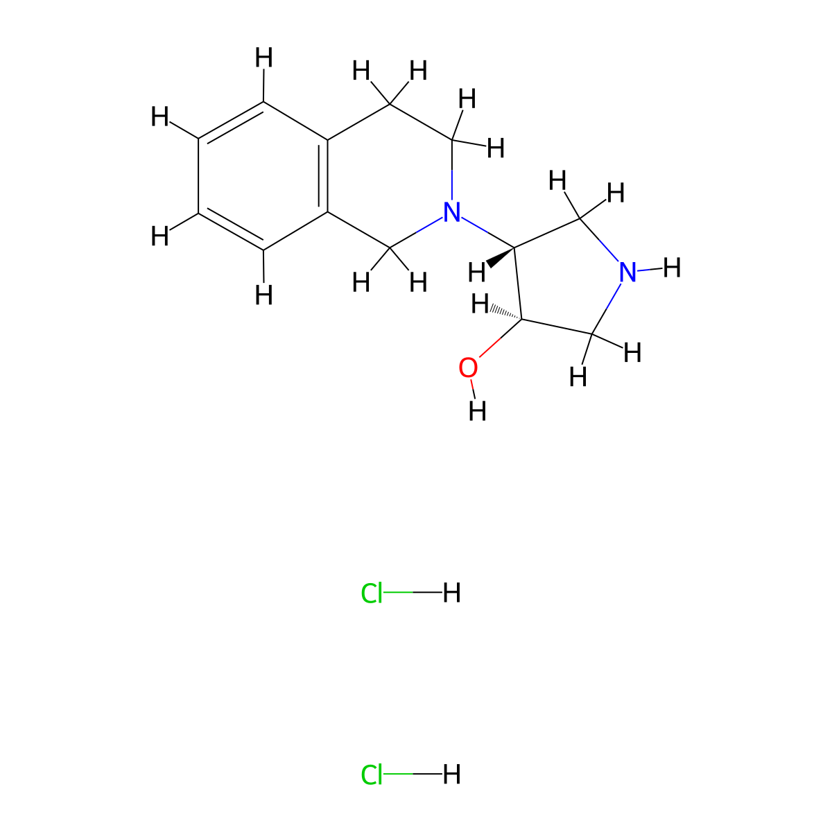 (3R,4R)-4-(3,4-Dihydro-1H-isoquinolin-2-yl)pyrrolidin-3-ol;dihydrochloride molecular structure, CAS 2230799-47-8