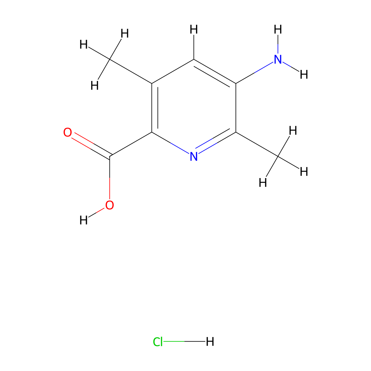 5-Amino-3,6-dimethylpyridine-2-carboxylic acid hydrochloride molecular structure, CAS 2230799-49-0