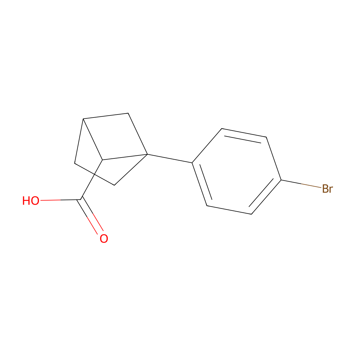 rac-(1R,4R,5R)-1-(4-bromophenyl)bicyclo(2.1.1)hexane-5-carboxylic acid molecular structure, CAS 2230799-52-5