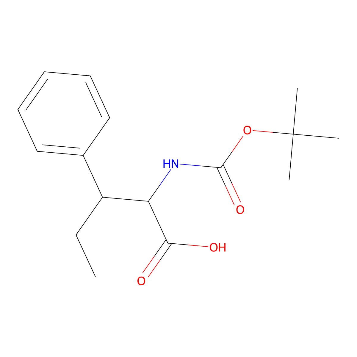 2-((Tert-butoxycarbonyl)amino)-3-phenylpentanoic acid molecular structure, CAS 2230799-58-1