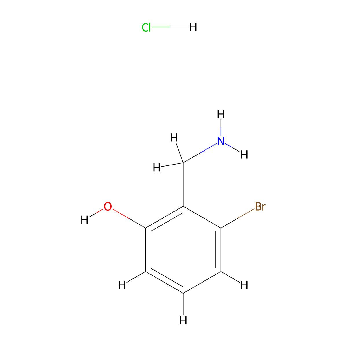 2-(Aminomethyl)-3-bromophenol hydrochloride molecular structure, CAS 2230799-59-2