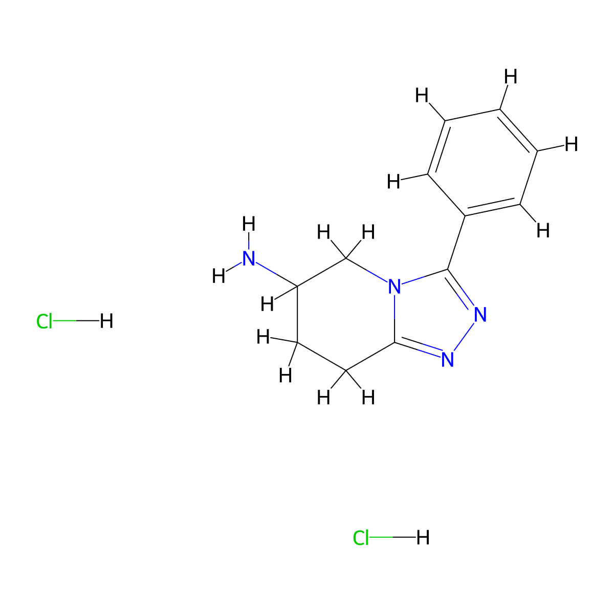 3-phenyl-5H,6H,7H,8H-[1,2,4]triazolo[4,3-a]pyridin-6-amine dihydrochloride molecular structure, CAS 2230799-64-9
