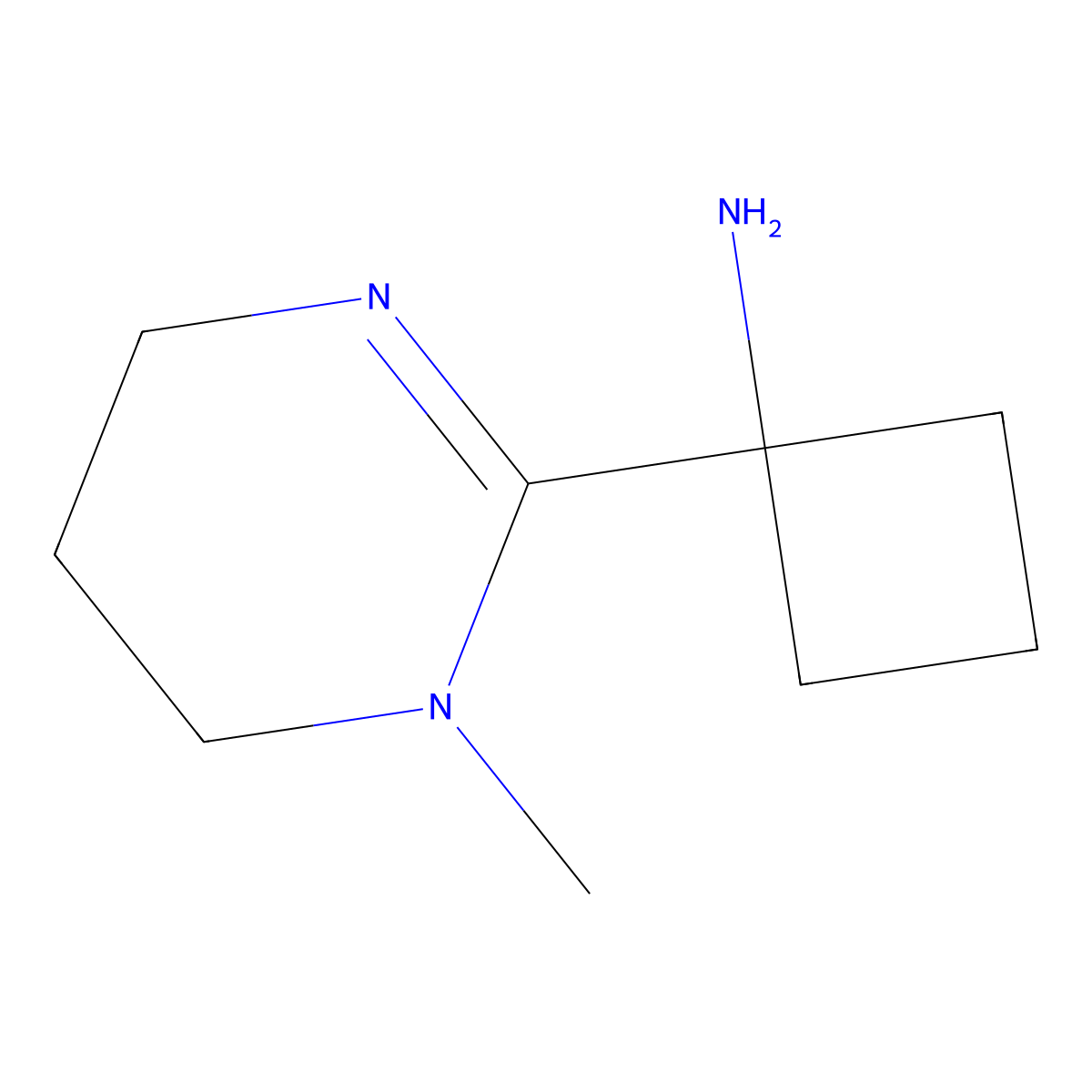 1-(1-Methyl-1,4,5,6-tetrahydropyrimidin-2-yl)cyclobutan-1-amine molecular structure, CAS 2230799-65-0