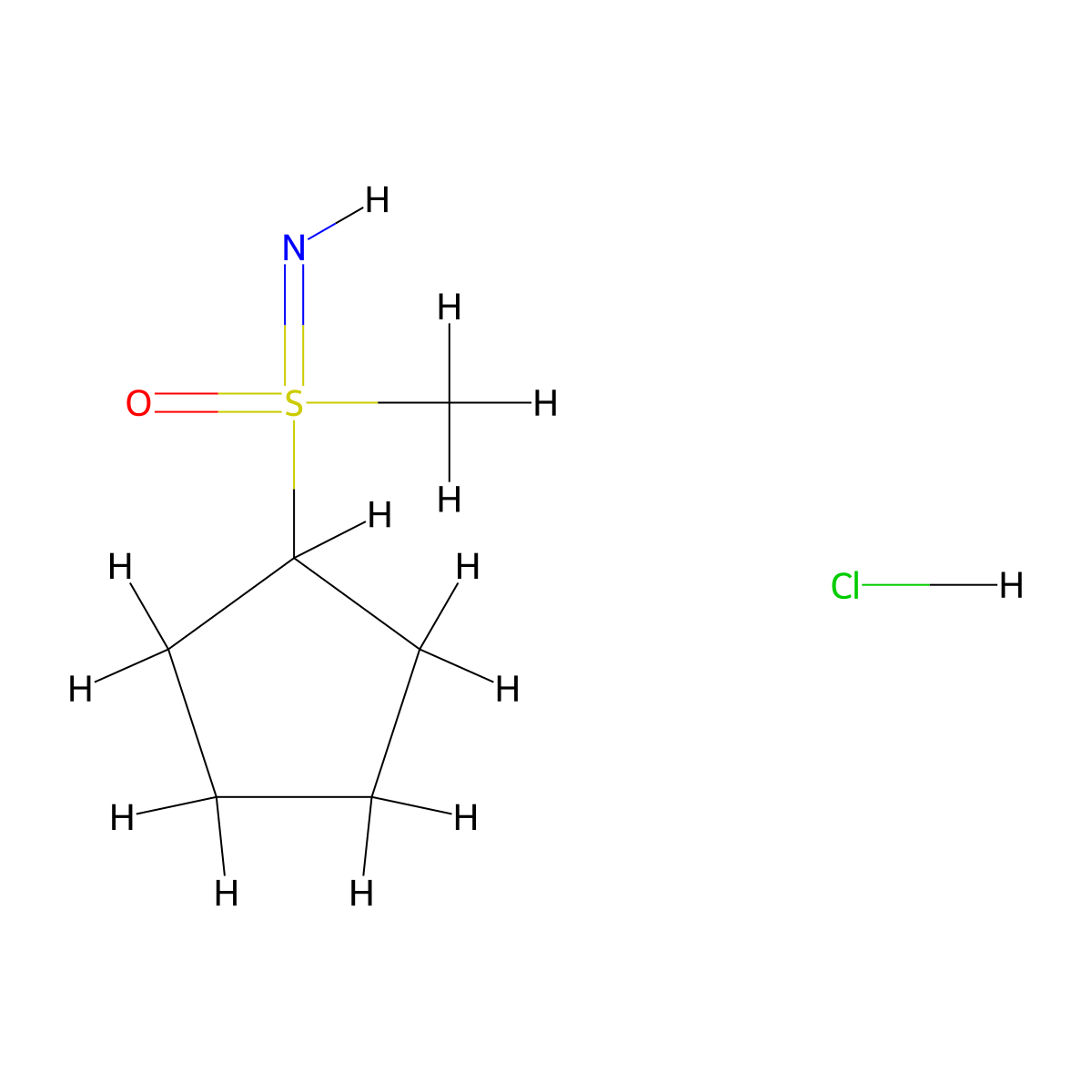 (S-methylsulfonimidoyl)cyclopentane hydrochloride molecular structure, CAS 2230799-74-1