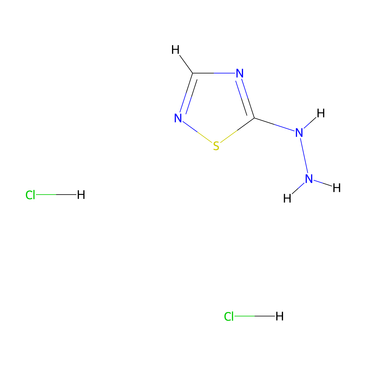 5-Hydrazinyl-1,2,4-thiadiazole dihydrochloride molecular structure, CAS 2230799-80-9