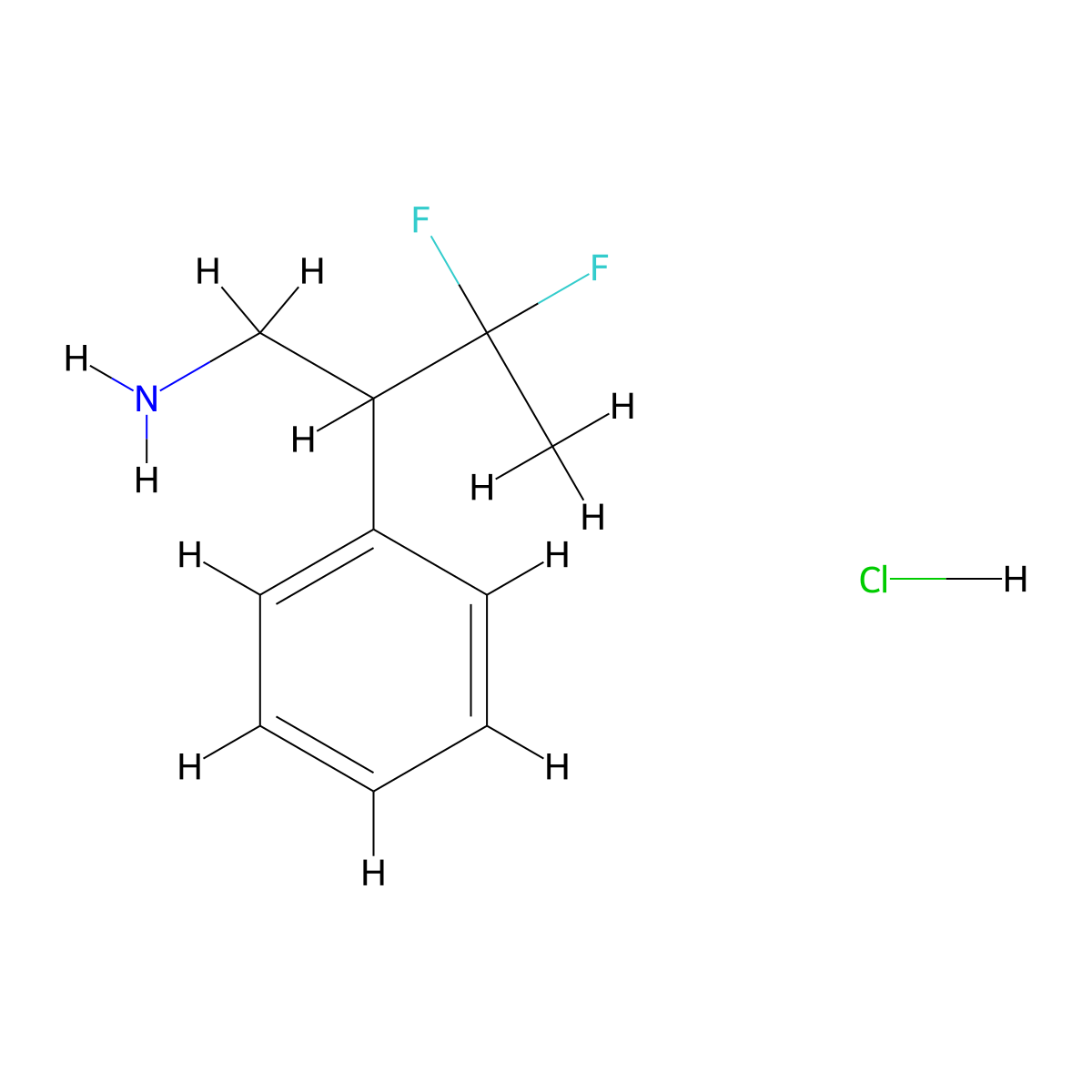 3,3-Difluoro-2-phenylbutan-1-amine hydrochloride molecular structure, CAS 2230799-93-4