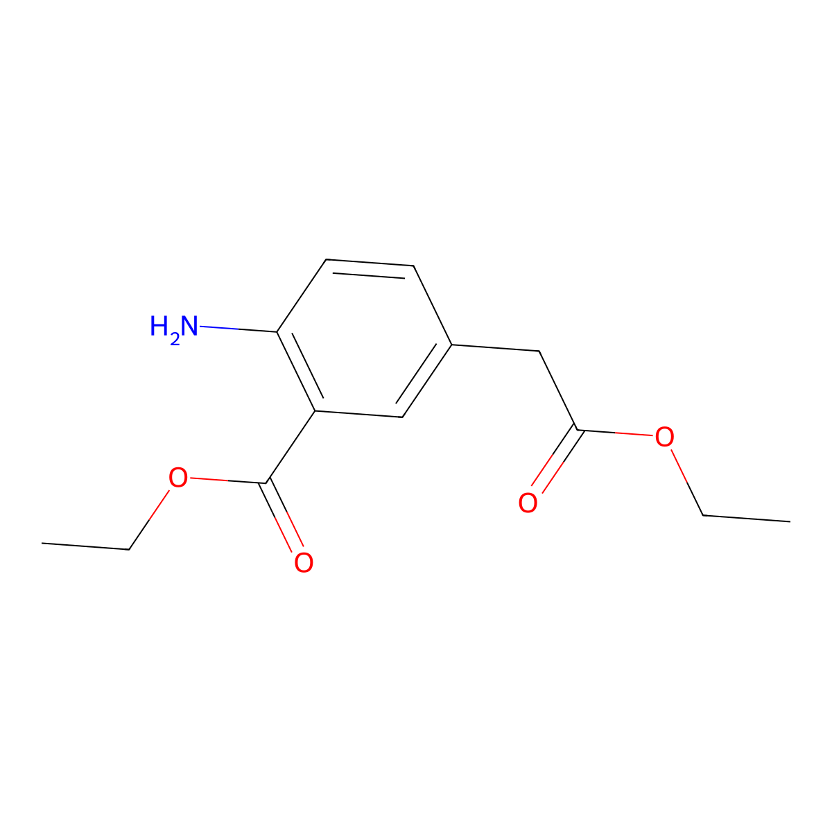 Ethyl 2-amino-5-(2-ethoxy-2-oxoethyl)benzoate molecular structure, CAS 2230799-95-6
