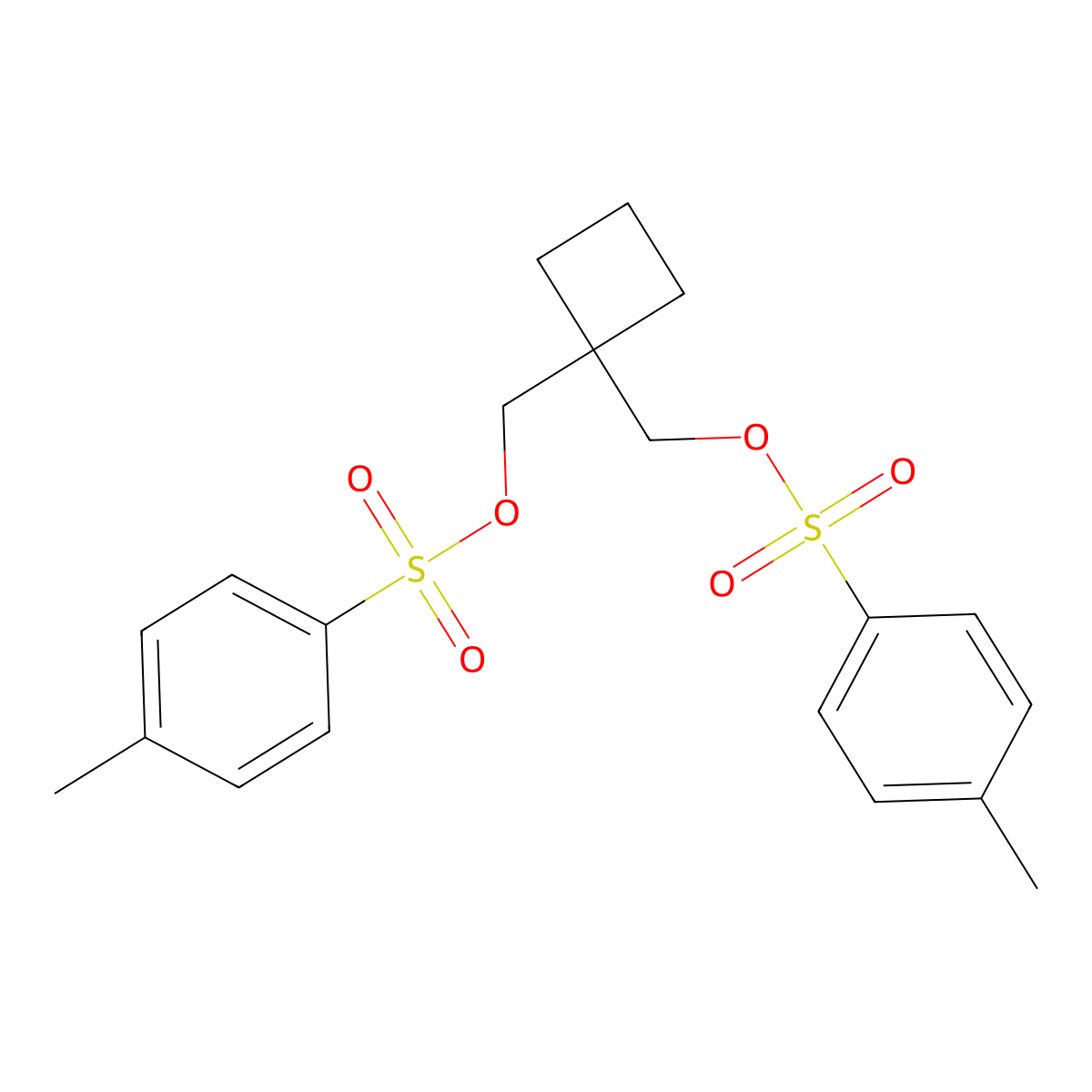 [1-[(4-Methylphenyl)sulfonyloxymethyl]cyclobutyl]methyl 4-methylbenzenesulfonate molecular structure, CAS 22308-09-4
