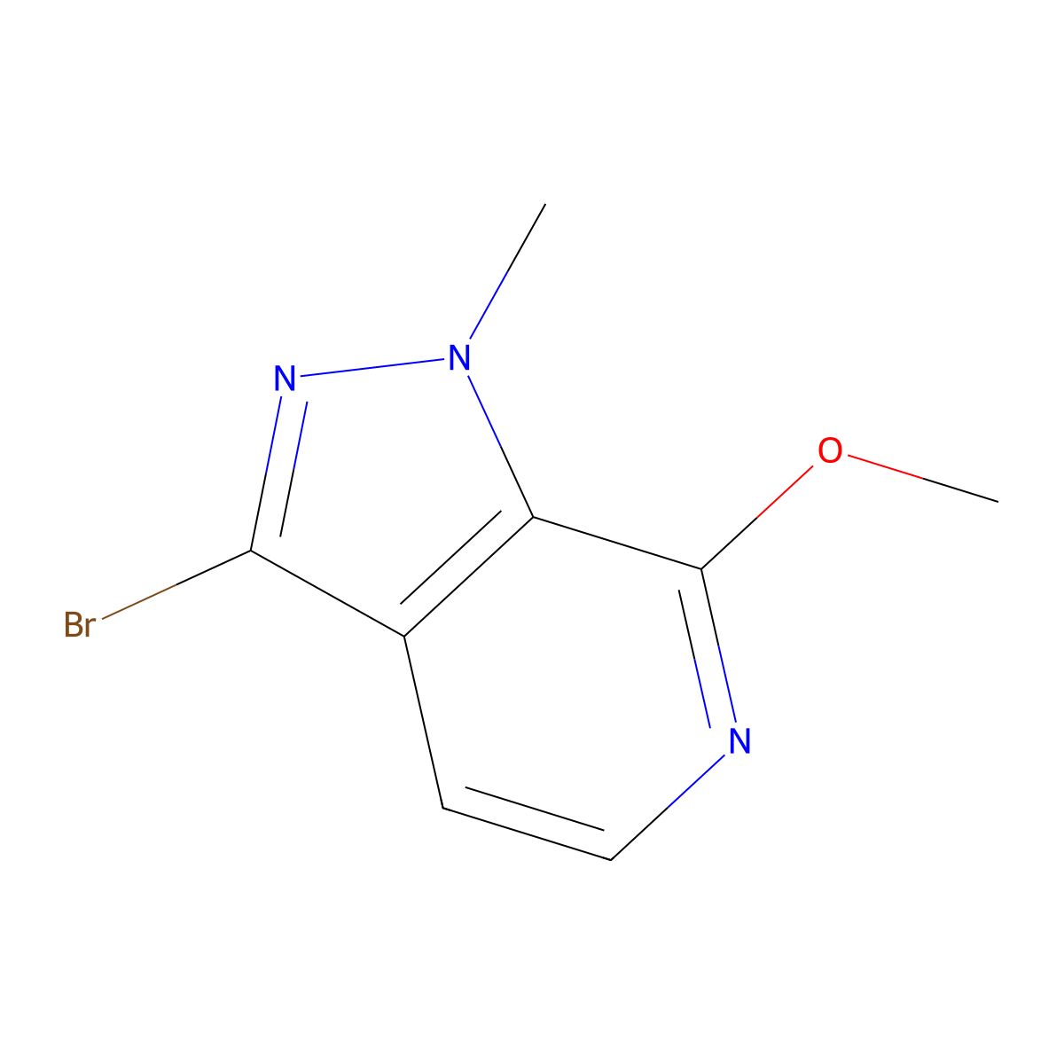 3-bromo-7-methoxy-1-methyl-1H-pyrazolo[3,4-c]pyridine molecular structure, CAS 2230800-00-5