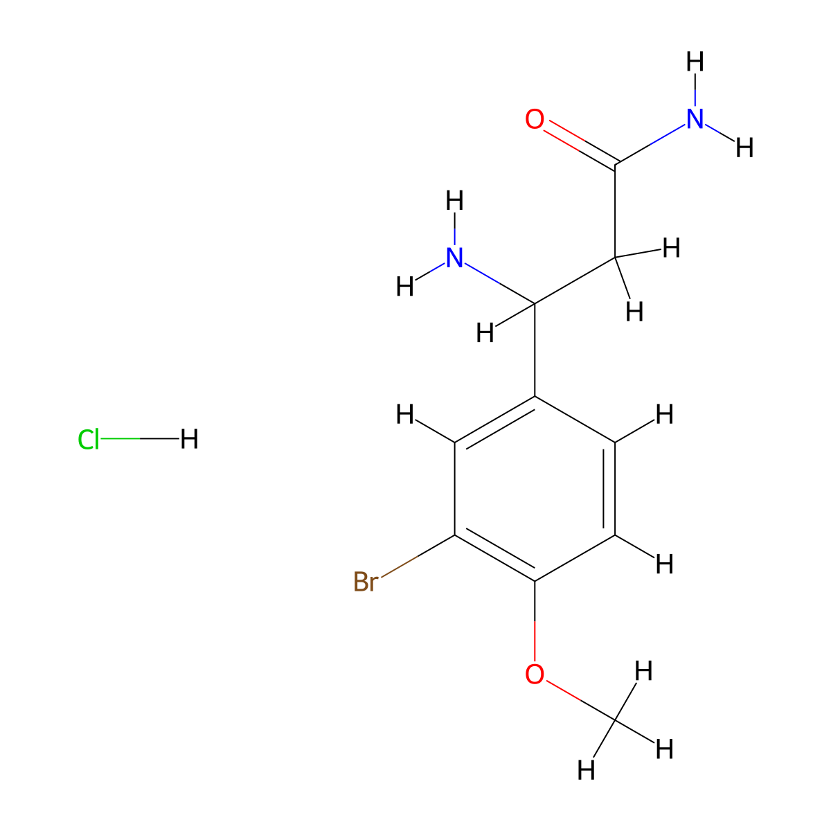 3-Amino-3-(3-bromo-4-methoxyphenyl)propanamide hydrochloride molecular structure, CAS 2230800-03-8