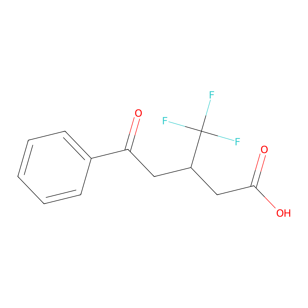 5-Oxo-5-phenyl-3-(trifluoromethyl)pentanoic acid molecular structure, CAS 2230800-05-0