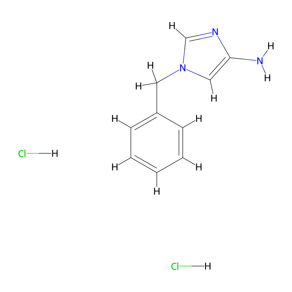 1-benzyl-1H-imidazol-4-amine dihydrochloride molecular structure, CAS 2230800-11-8