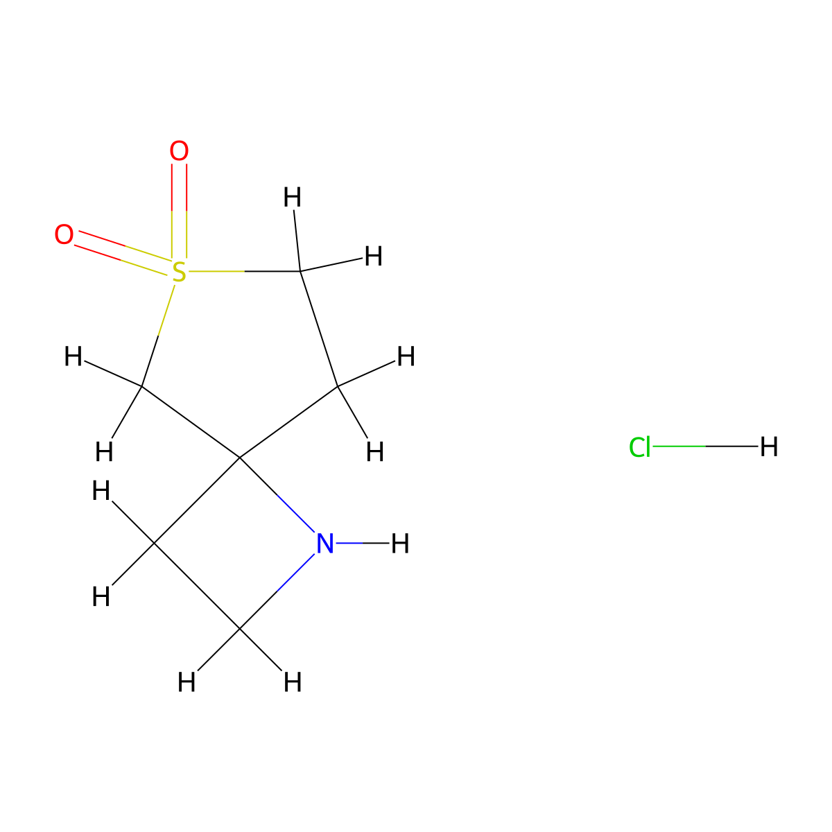 6Lambda6-thia-1-azaspiro(3.4)octane-6,6-dione hydrochloride molecular structure, CAS 2230800-19-6