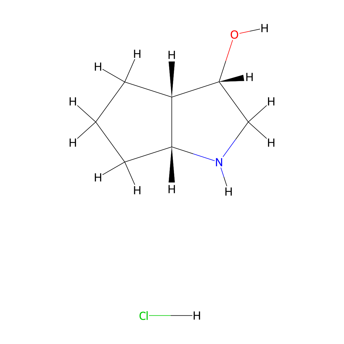 rac-(3R,3aR,6aS)-octahydrocyclopenta[b]pyrrol-3-ol hydrochloride molecular structure, CAS 2230800-23-2