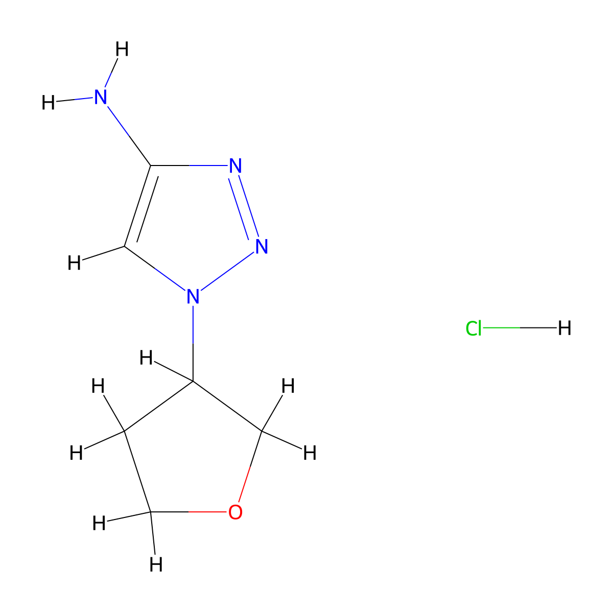 1-(oxolan-3-yl)-1H-1,2,3-triazol-4-amine hydrochloride molecular structure, CAS 2230800-26-5