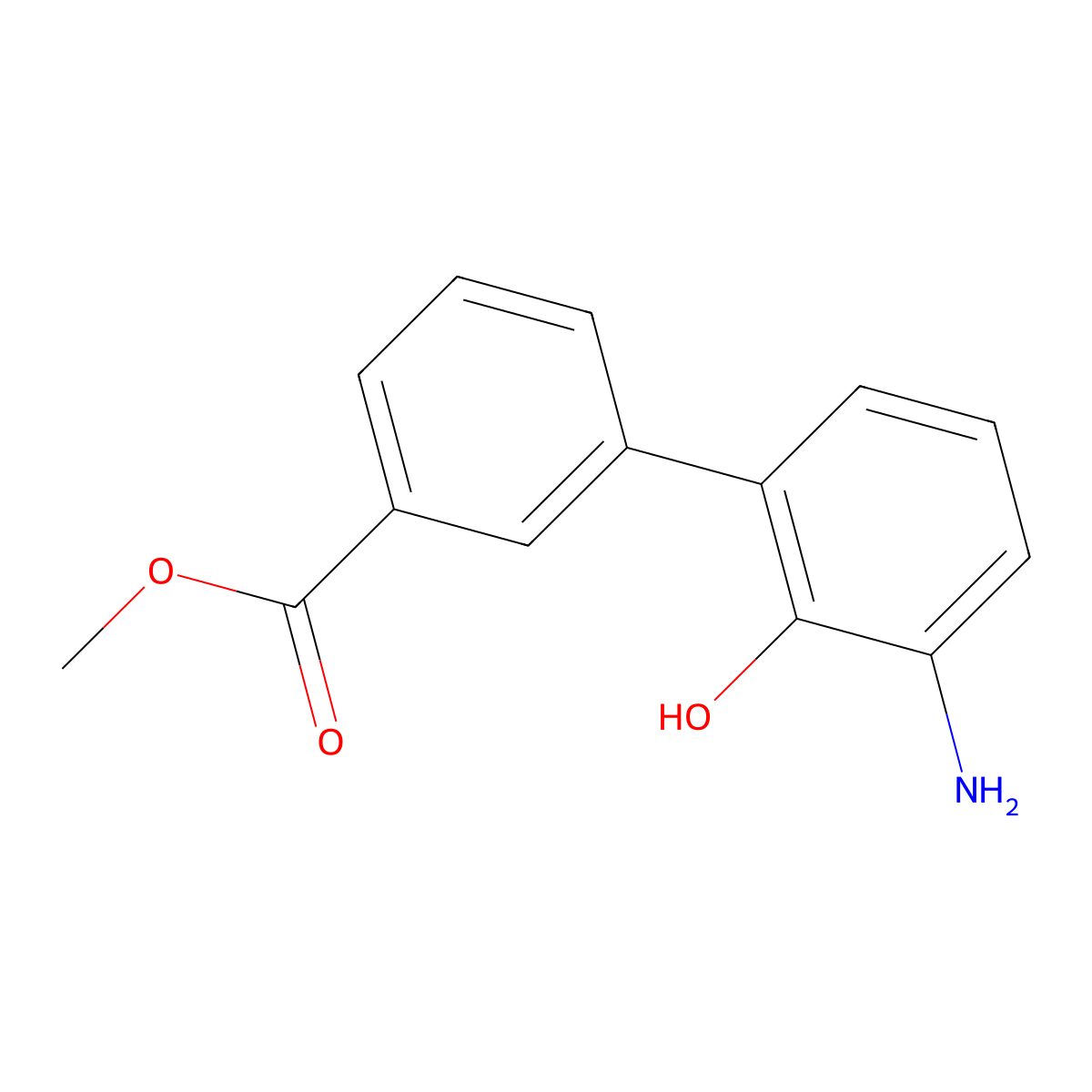 Methyl 3'-amino-2'-hydroxy-[1,1'-biphenyl]-3-carboxylate molecular structure, CAS 2230800-88-9