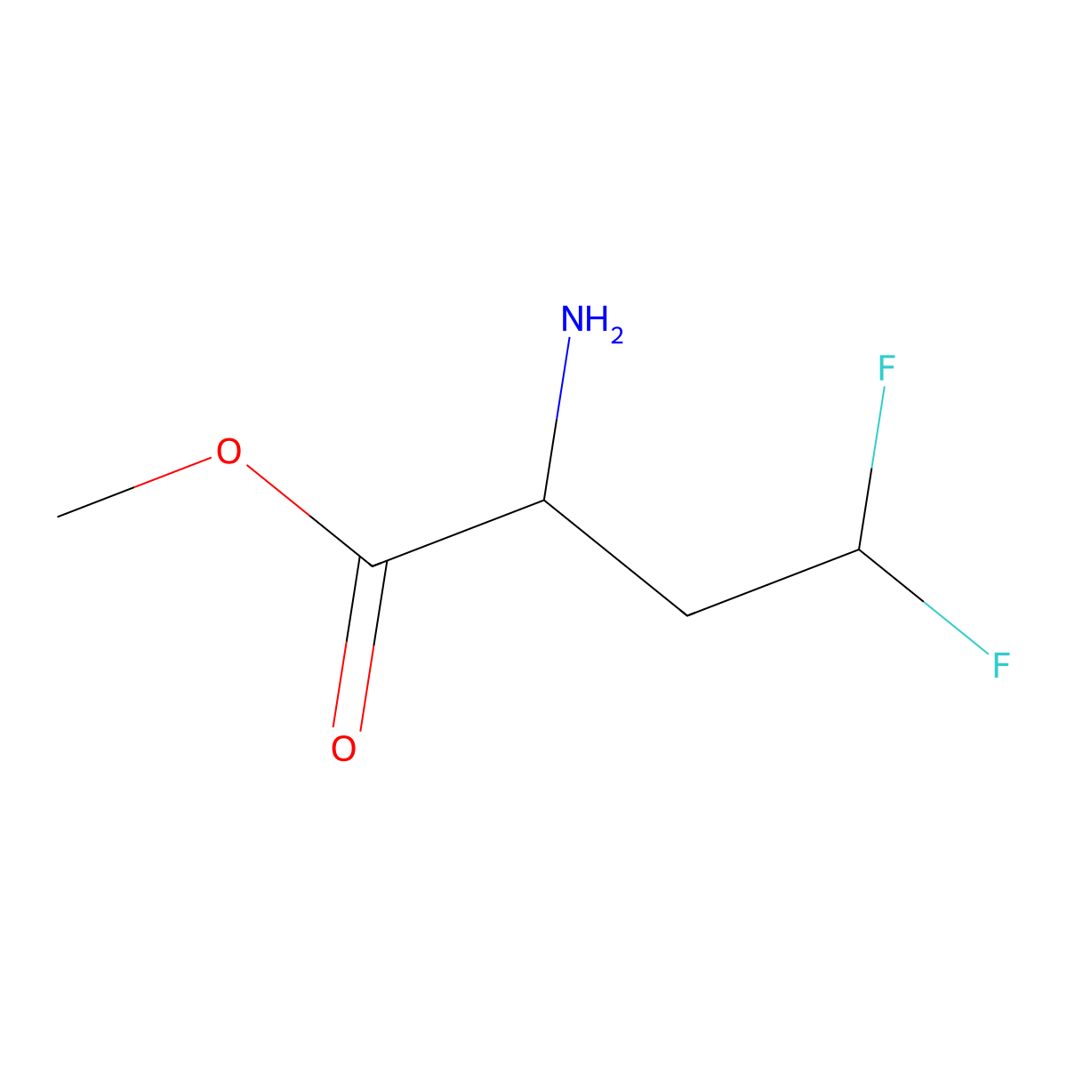 rel-methyl (2R)-2-amino-4,4-difluorobutanoate molecular structure, CAS 2230802-39-6