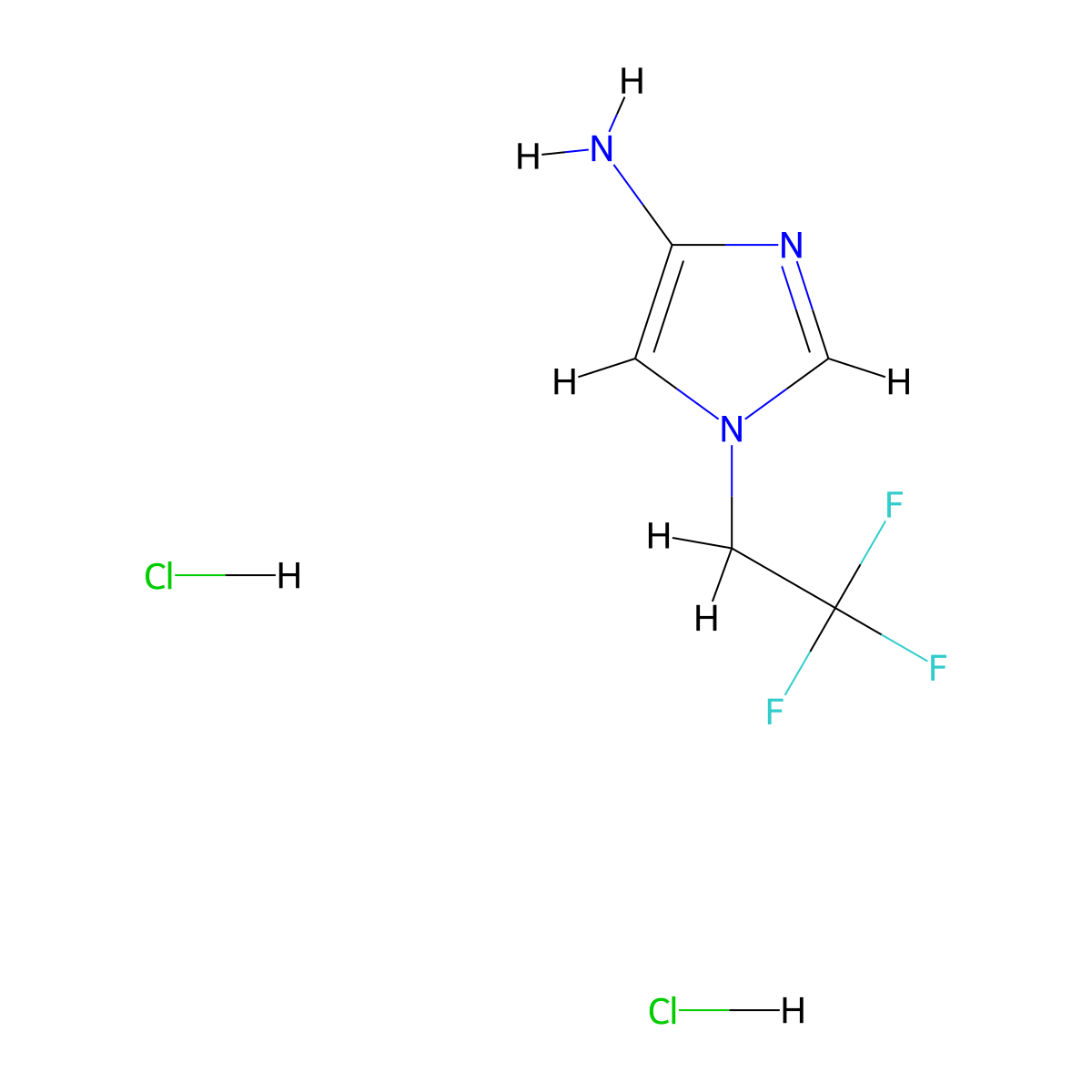 1-(2,2,2-Trifluoroethyl)-1H-imidazol-4-amine dihydrochloride molecular structure, CAS 2230802-47-6