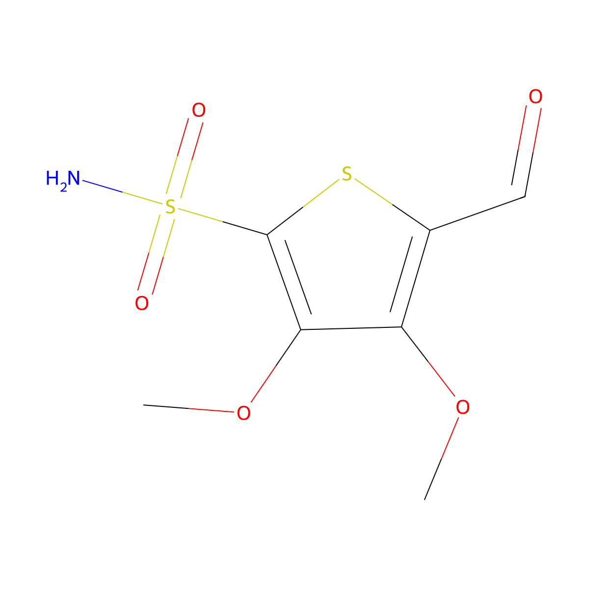5-Formyl-3,4-dimethoxythiophene-2-sulfonamide molecular structure, CAS 2230802-50-1