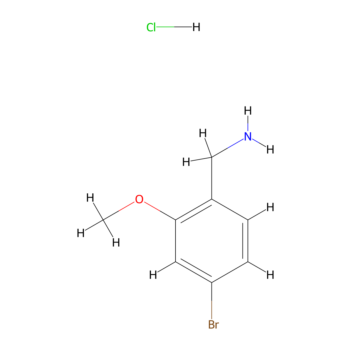 (4-Bromo-2-methoxyphenyl)methanamine hydrochloride molecular structure, CAS 2230802-60-3
