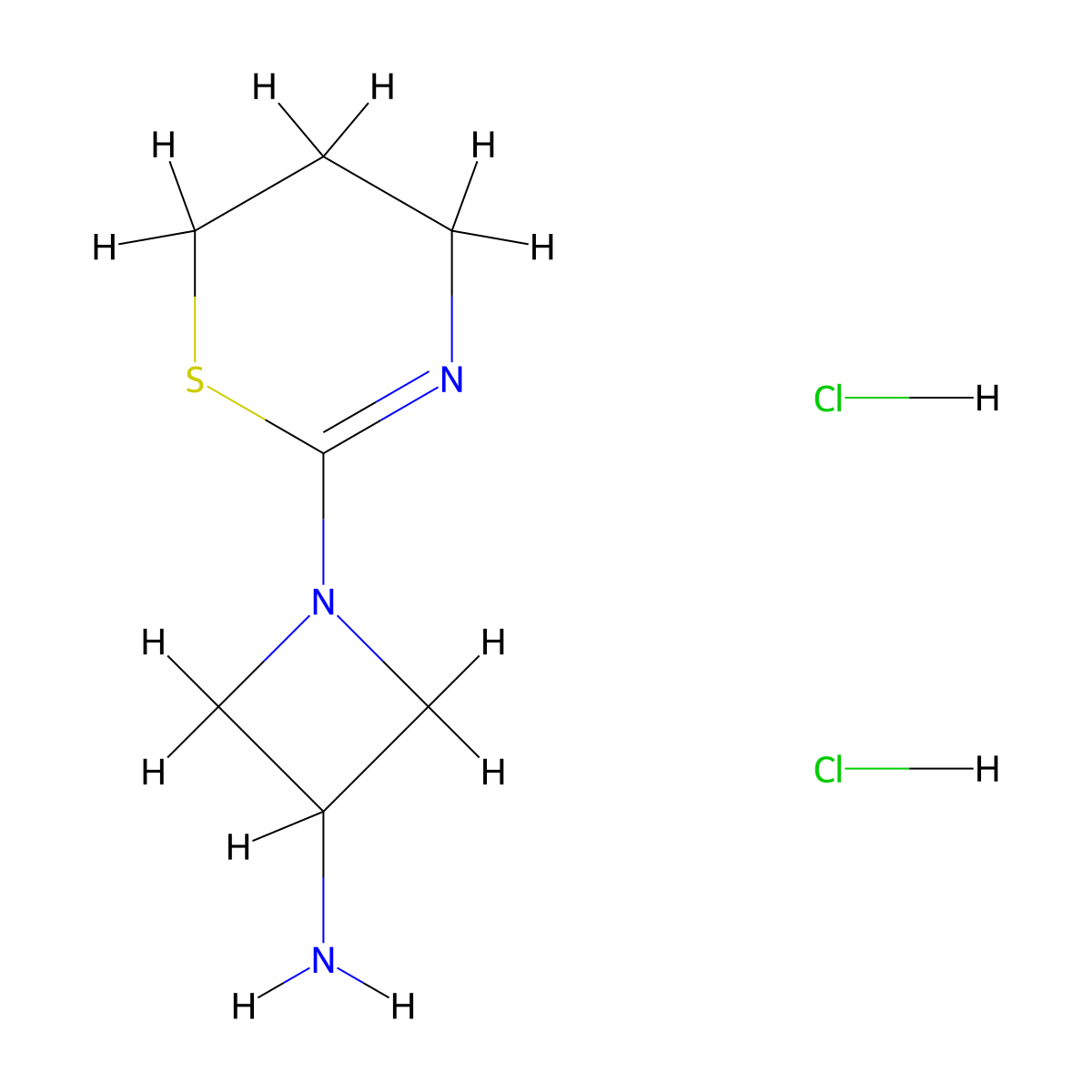 1-(5,6-dihydro-4H-1,3-thiazin-2-yl)azetidin-3-amine dihydrochloride molecular structure, CAS 2230802-68-1