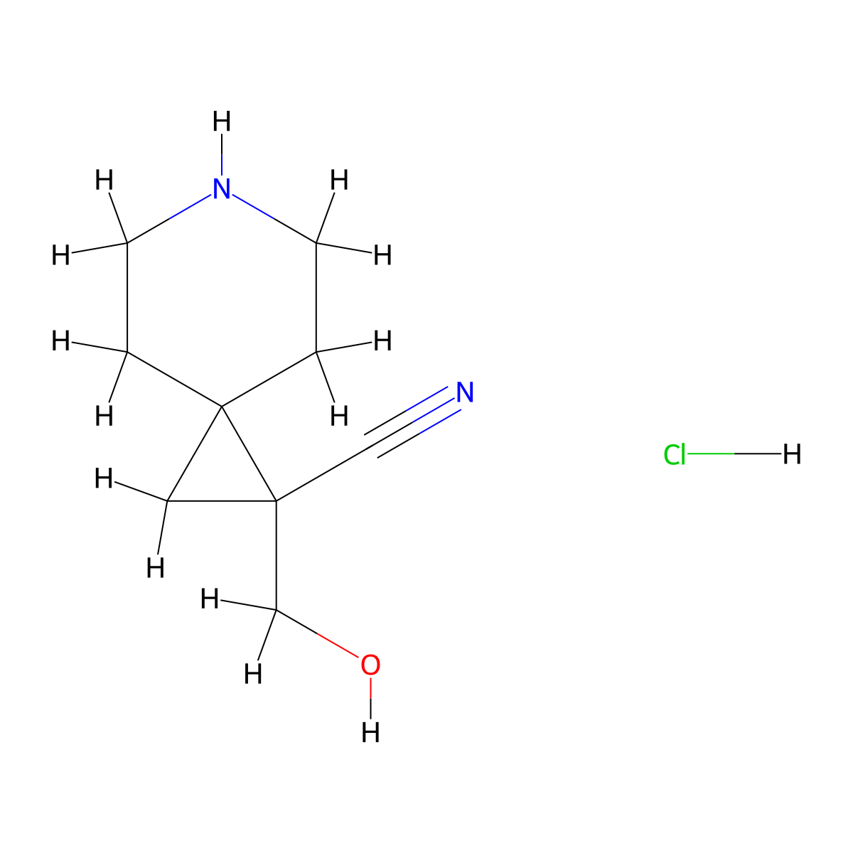 1-(Hydroxymethyl)-6-azaspiro[2.5]octane-1-carbonitrile hydrochloride molecular structure, CAS 2230802-71-6