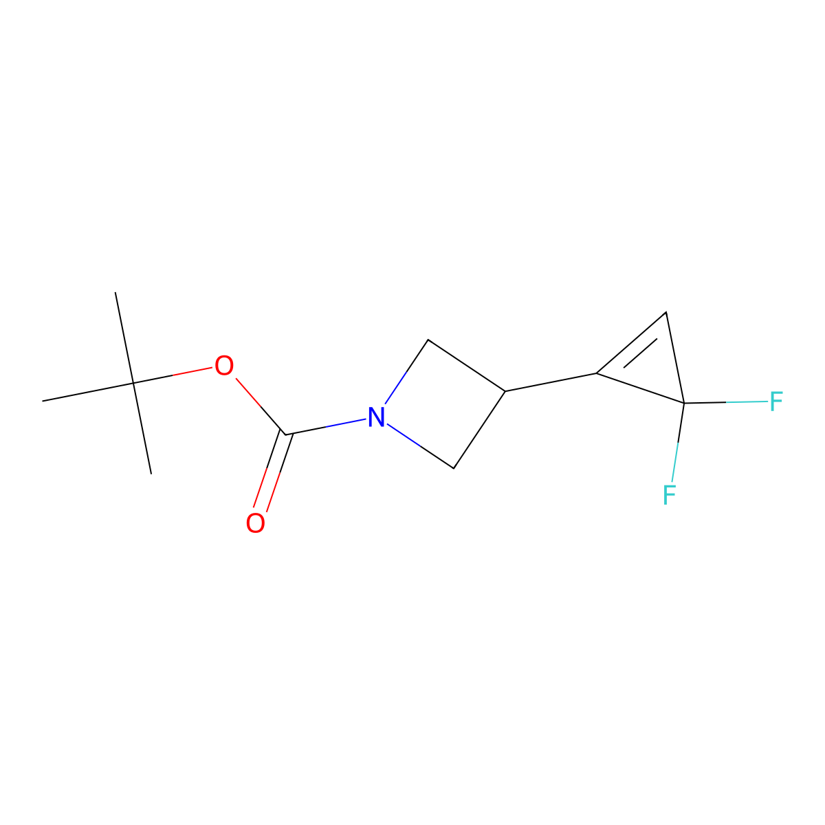 Tert-butyl 3-(3,3-difluorocycloprop-1-en-1-yl)azetidine-1-carboxylate molecular structure, CAS 2230802-80-7