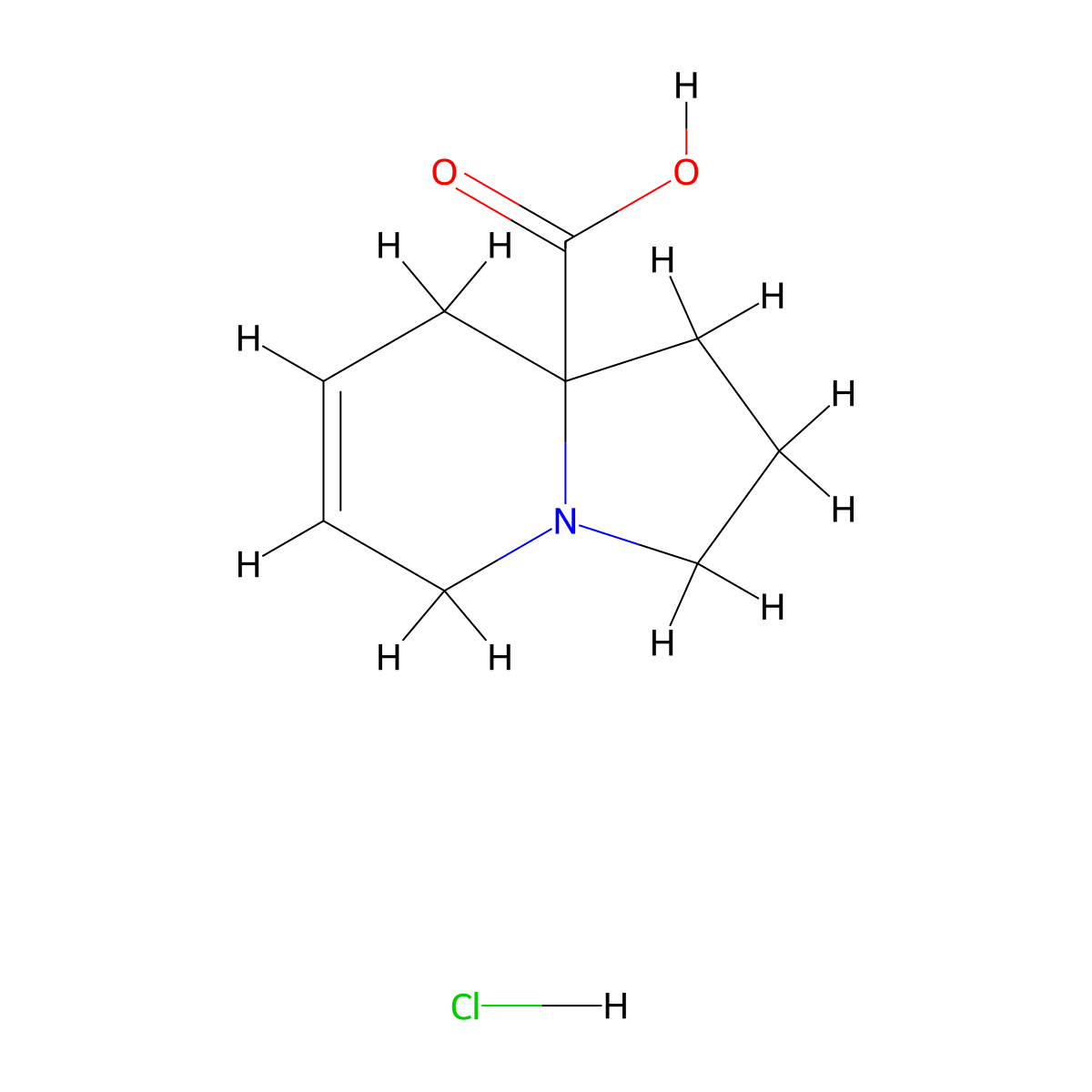 1,2,3,5,8,8a-Hexahydroindolizine-8a-carboxylic acid hydrochloride molecular structure, CAS 2230802-90-9