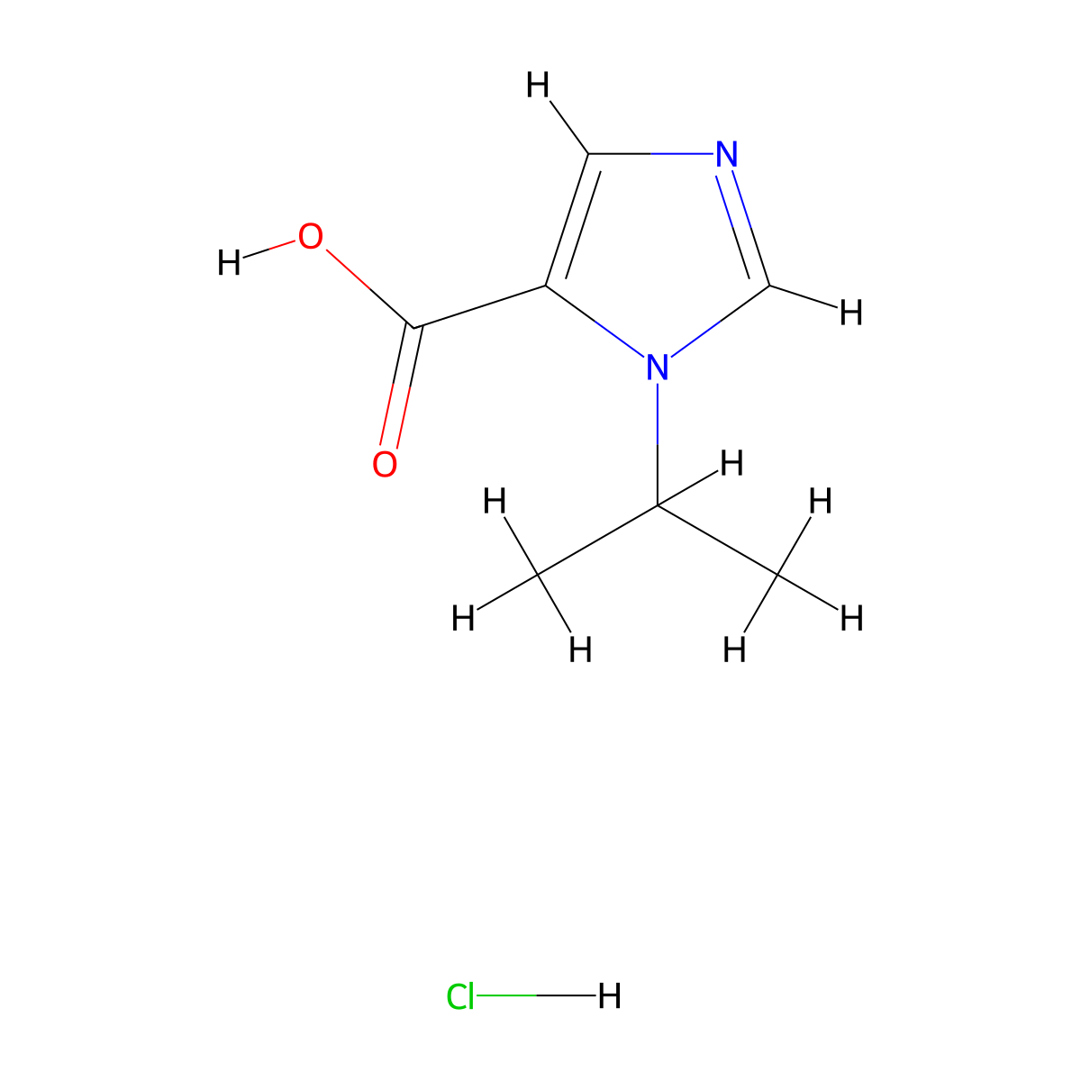 1-(propan-2-yl)-1H-imidazole-5-carboxylic acid hydrochloride molecular structure, CAS 2230802-98-7