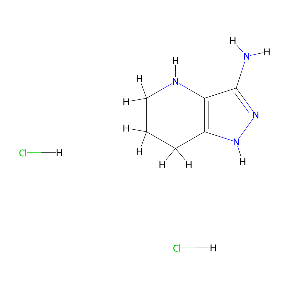 1H,4H,5H,6H,7H-pyrazolo[4,3-b]pyridin-3-amine dihydrochloride molecular structure, CAS 2230803-03-7
