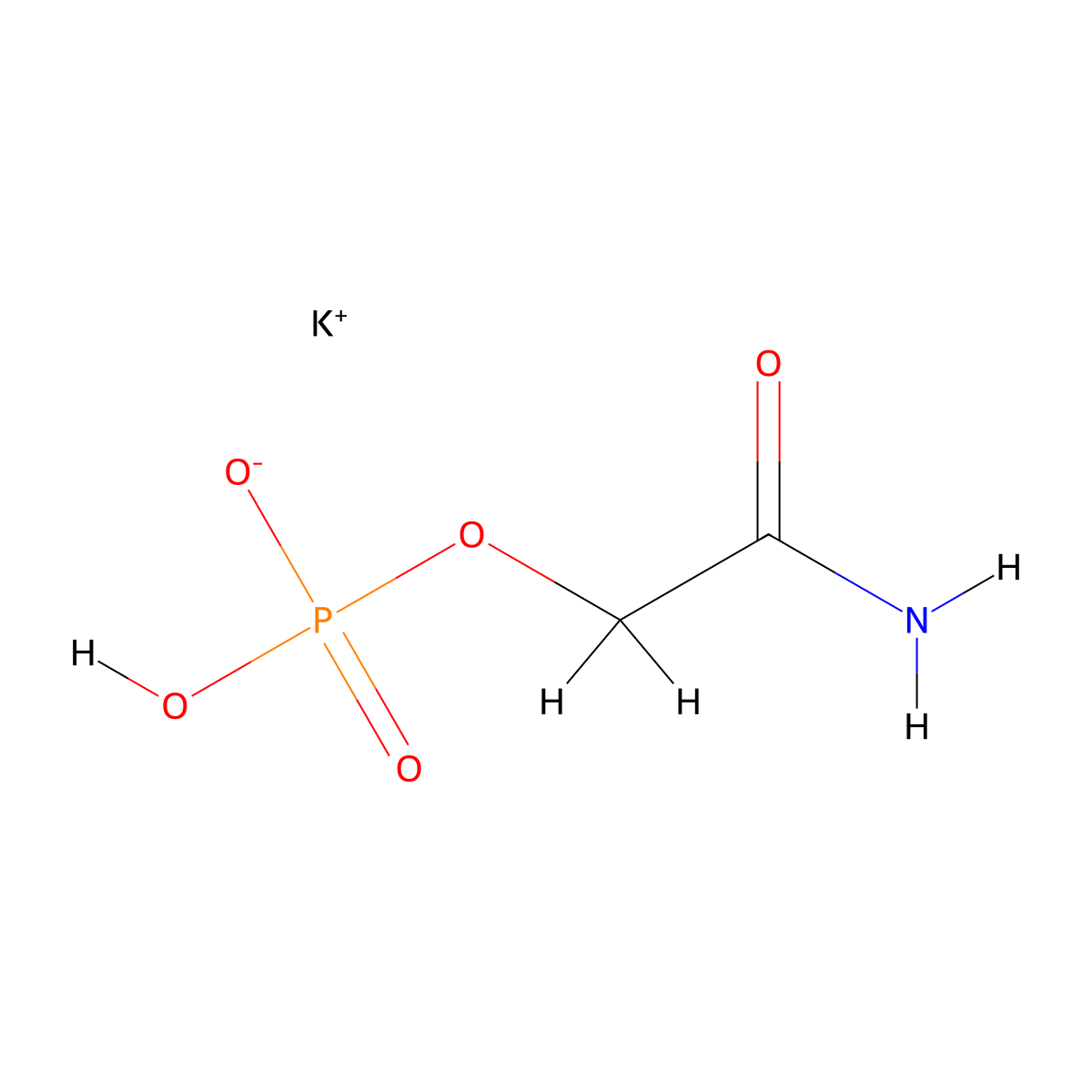 Potassium 2-(hydrogen phosphonooxy)acetamide molecular structure, CAS 2230803-06-0