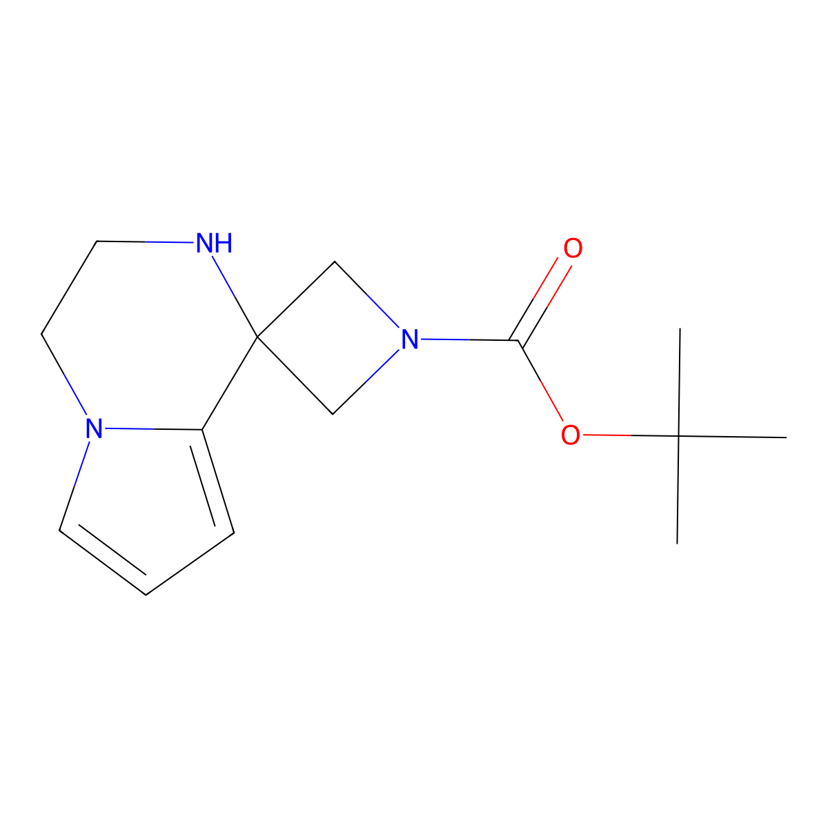 tert-Butyl 3',4'-dihydro-2'H-spiro[azetidine-3,1'-pyrrolo[1,2-a]pyrazine]-1-carboxylate molecular structure, CAS 2230803-08-2