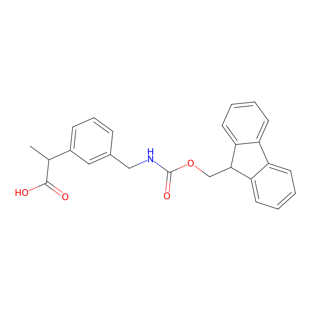 2-{3-[({[(9H-fluoren-9-yl)methoxy]carbonyl}amino)methyl]phenyl}propanoic acid molecular structure, CAS 2230803-11-7