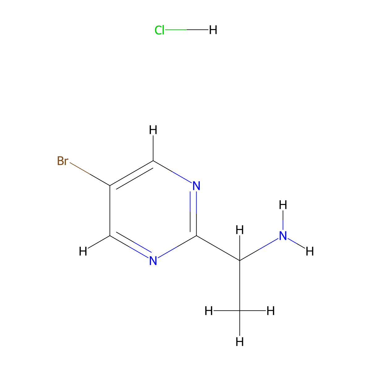 1-(5-Bromopyrimidin-2-yl)ethan-1-amine hydrochloride molecular structure, CAS 2230803-20-8