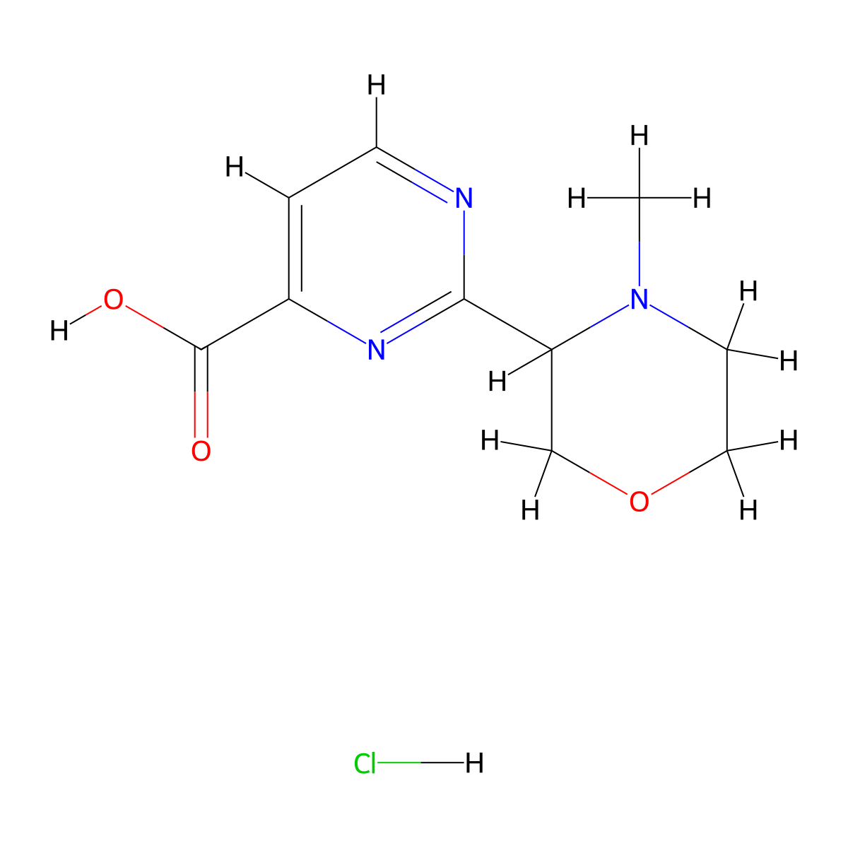 2-(4-Methylmorpholin-3-yl)pyrimidine-4-carboxylic acid hydrochloride molecular structure, CAS 2230803-30-0