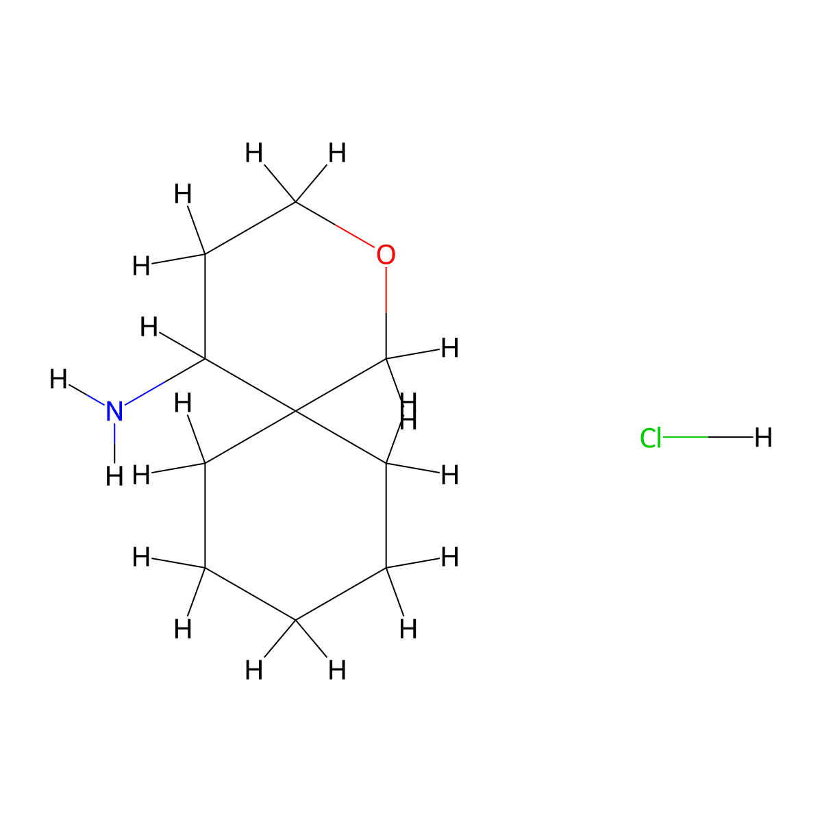 2-Oxaspiro[5.5]undecan-5-amine hydrochloride molecular structure, CAS 2230803-31-1