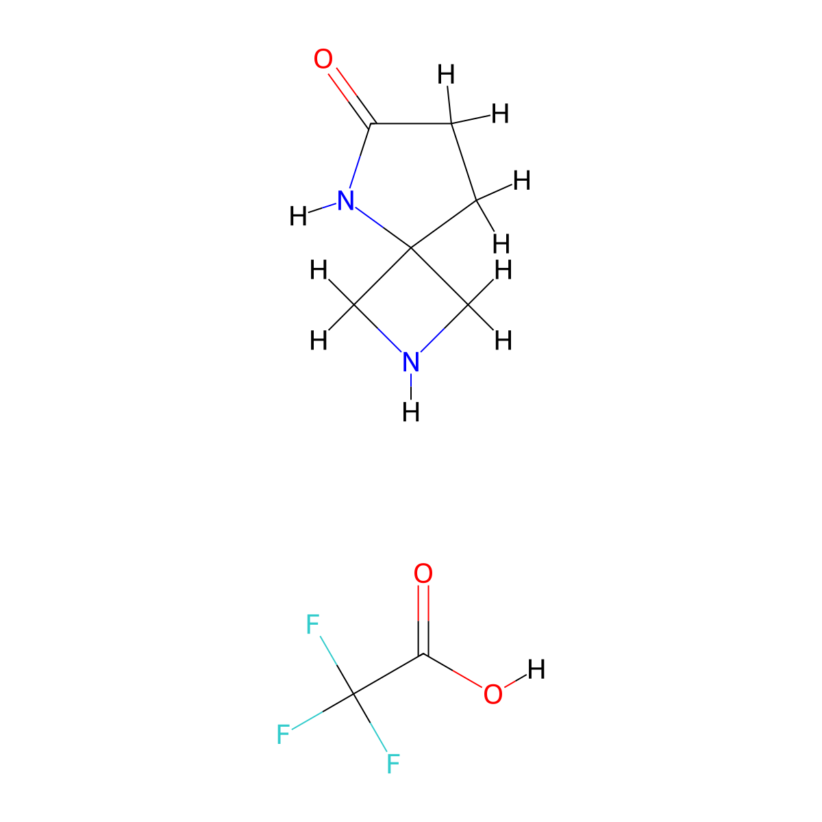 2,5-Diazaspiro(3.4)octan-6-one; trifluoroacetic acid molecular structure, CAS 2230803-47-9
