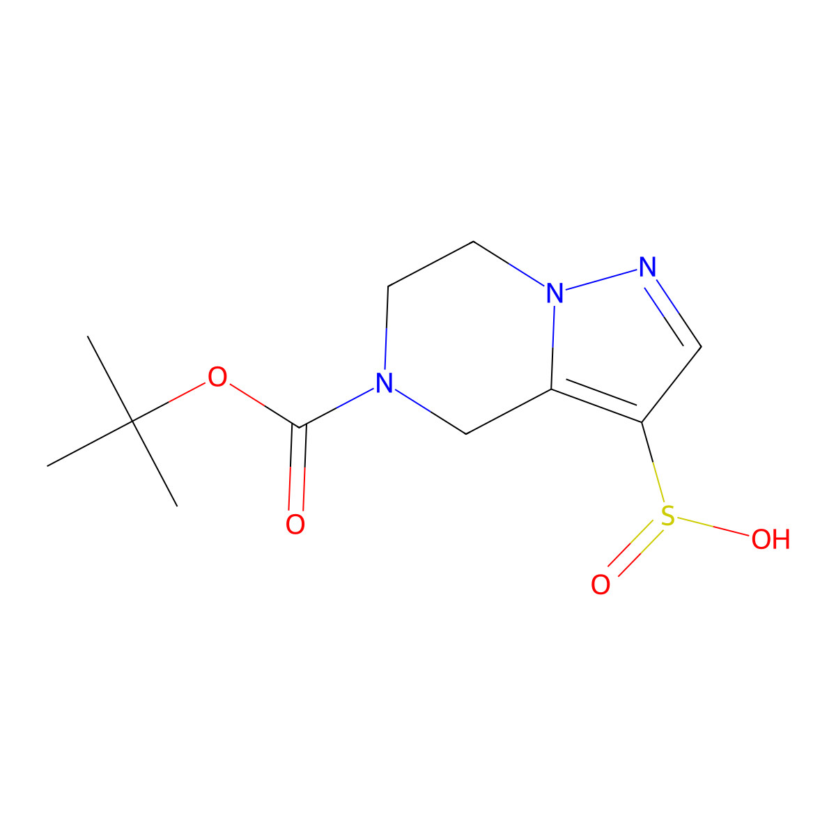 5-[(tert-butoxy)carbonyl]-4H,5H,6H,7H-pyrazolo[1,5-a]pyrazine-3-sulfinic acid molecular structure, CAS 2230803-48-0
