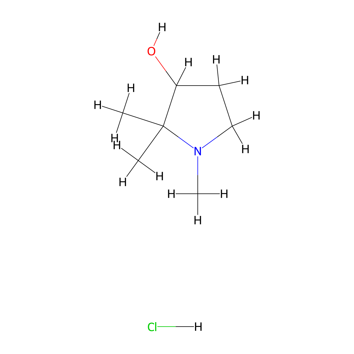 1,2,2-Trimethylpyrrolidin-3-ol hydrochloride molecular structure, CAS 2230803-50-4