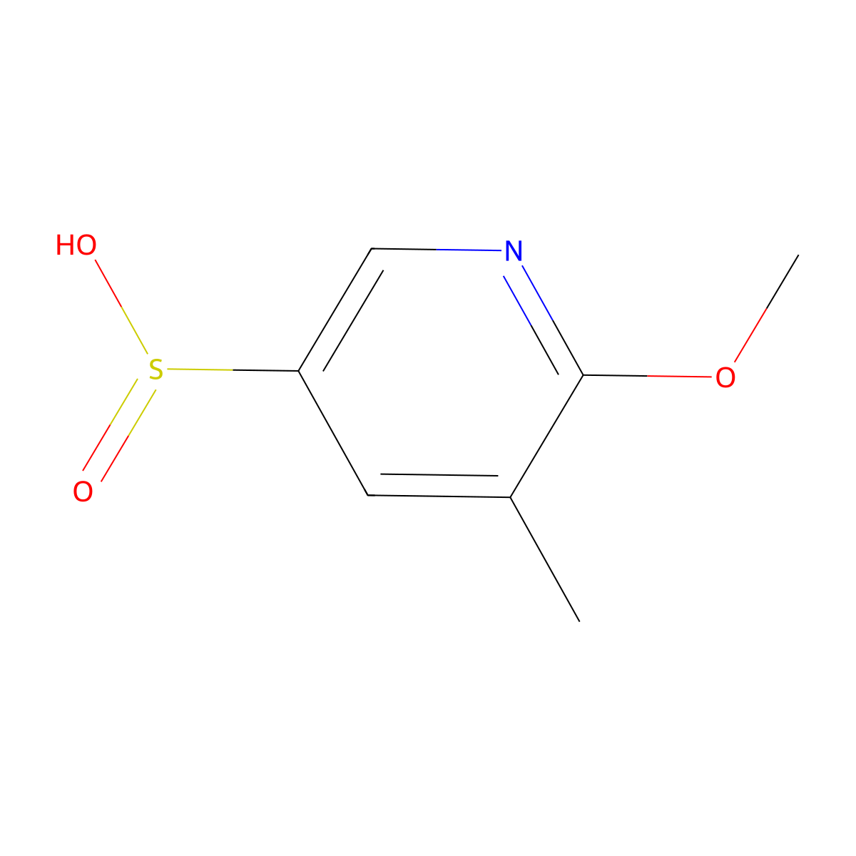 6-Methoxy-5-methylpyridine-3-sulfinic acid molecular structure, CAS 2230803-58-2