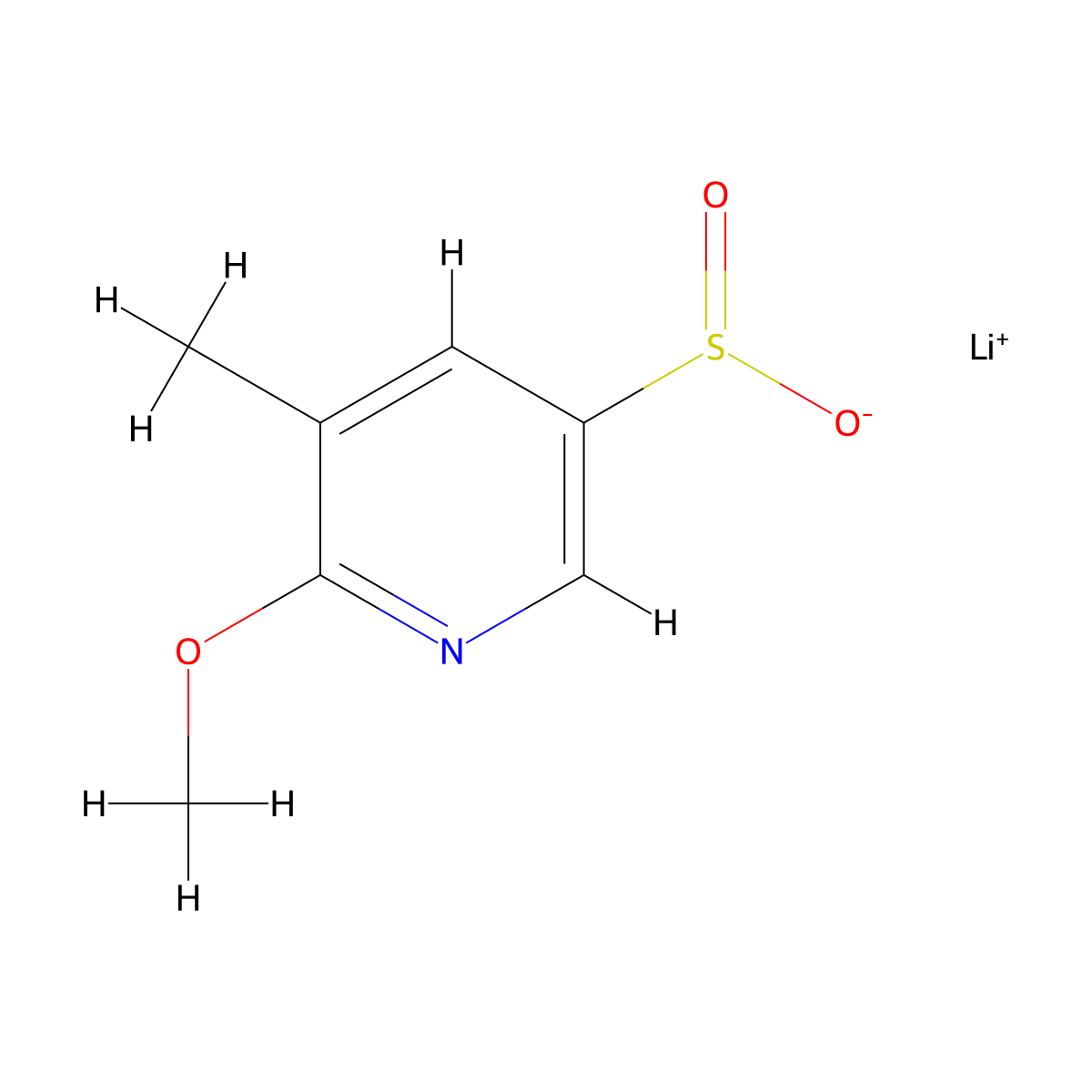 Lithium(1+) 6-methoxy-5-methylpyridine-3-sulfinate molecular structure, CAS 2230803-59-3