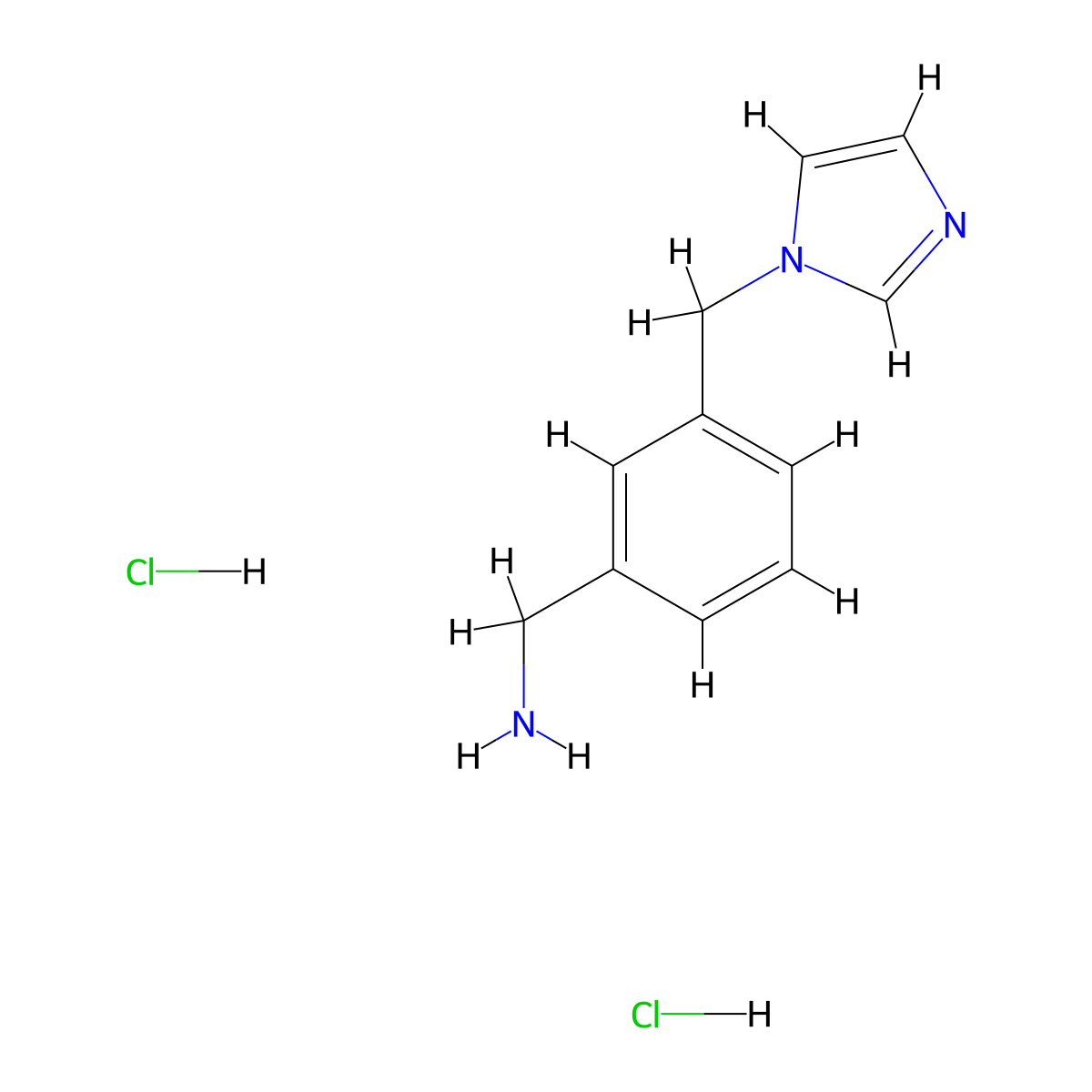 {3-[(1H-imidazol-1-yl)methyl]phenyl}methanamine dihydrochloride molecular structure, CAS 2230803-60-6